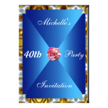 Red Flower Party Invitation