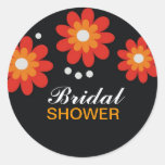 Red Flowers Bridal Shower Favours Seals Sticker
