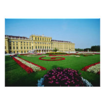 Red Formal gardens at entrance to Schonbrunn Palac Custom Announcements