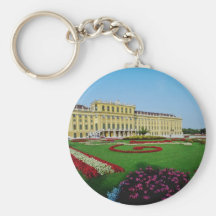 Red Formal gardens at entrance to Schonbrunn Palac Key Chain