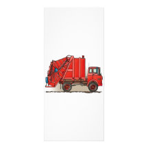 Red Garbage Truck Rack Card Design
