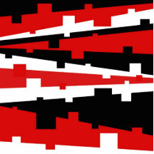 Red Geometric Striped Photo Cut Outs