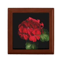Red Geranium Flowers gift box