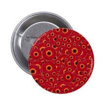 Red Gerber Daisies Pinback Buttons