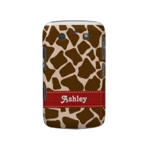 Red Giraffe Print Blackberry Bold Case