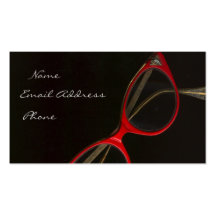 Red Glasses by Leslie Harlow - Customised Business Card