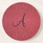 Red glitter beverage coaster