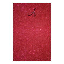 Red glitter customised stationery