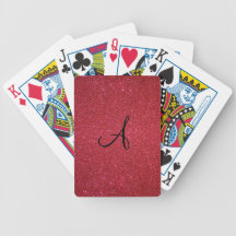 Red glitter poker cards