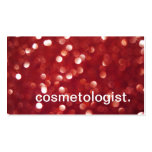 Red Glitter Sparkles Bokeh Effect Cosmetologist Business Card Templates