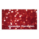 Red Glitter Sparkles Bokeh Massage Therapist Spa Business Card Templates