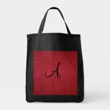 Red glitter tote bag