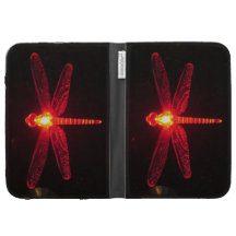 Red Glowing Dragonfly Design Kindle Case