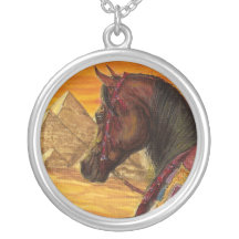 Red & Gold Arabian horse necklace