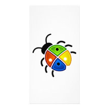 Red Green Blue and Yellow Ladybug Photo Greeting Card