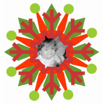 Red & Green Colourful Christmas Ornament Photo Cut Out