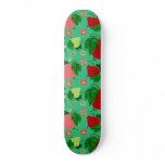 Red Green Pink Strawberries skateboards