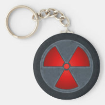 Red & Grey Radiation Symbol Keychain