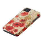Red Grunge Floral iPhone 4 iPhone 4 Covers