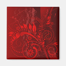red grunge magnet
