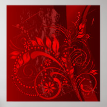 red grunge print