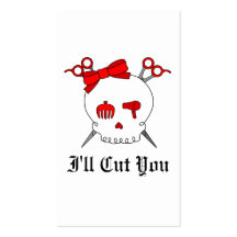 Red Hair Accessory Skull (Scissor Crossbones) Business Cards