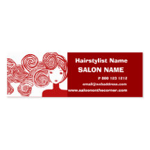 Red Hair Lady Classic Salon Hair Stylist Business Card Templates