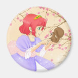 Red hair Princess and squirrel magnet