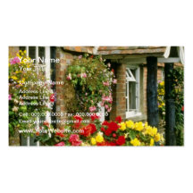 Red Hanging Baskets And Planted Tubs - Calceolaria Business Card