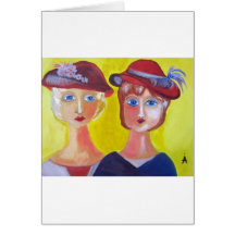 Red Hat Mother Daughter Greeting Cards