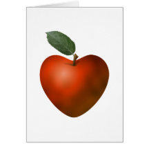 Red Heart Apple - card