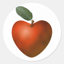 Red Heart Apple - Sticker