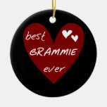 Red Heart Best Grammie Ever T-shirts and Gifts Christmas Ornament