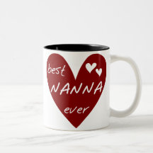 Red Heart Best Nanna Ever t-shirts and Gifts Mugs