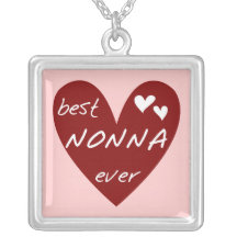Red Heart Best Nonna Ever T-shirts gifts Necklaces
