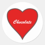 Red Heart, Chocolate Sticker