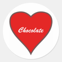Red Heart, Chocolate Sticker