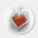 Red Heart in Hands, I Love You Shape Magnets