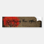 Red Heart Leafed Tree Just Married Bumper Sticker