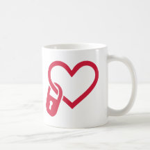 Red heart lock coffee mug