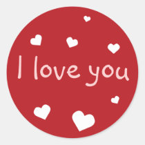 Red heart love Valentine's day custom party favour stickers