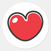 Red heart love wedding Valentines day seal Stickers