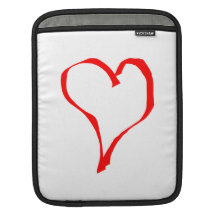 Red Heart on White. iPad Sleeves