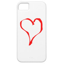 Red Heart on White. iPhone 5 Case