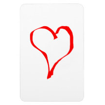 Red Heart on White. Rectangular Magnets