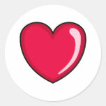 Red Heart Round Sticker