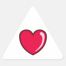Red Heart Triangle Stickers