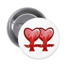 Red Hearts Button