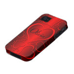red hearts monogram iPhone 4/4S cover