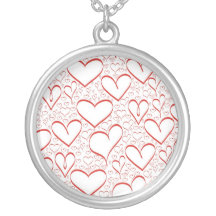 red hearts necklaces